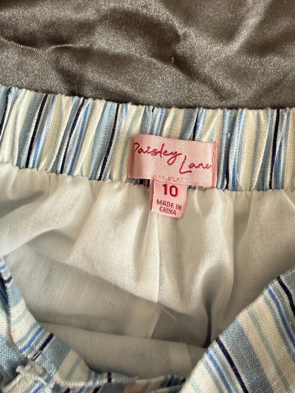 Paisley Lane Girls Size 10 Blue Striped 2 Piece Matching Set
